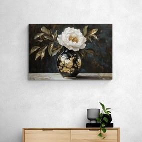 Stampa su tela – Imitazione di pittura a olio di fiore nel vaso