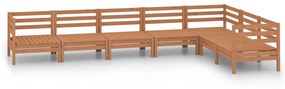 Set salotto da giardino 7 pz in legno massello di pino miele