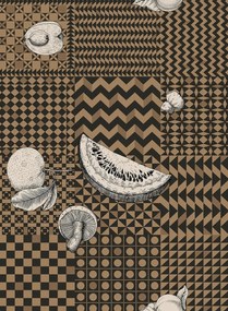 Cole & Son Tapete Frutta e Geometrico - Black/ White/ Gold