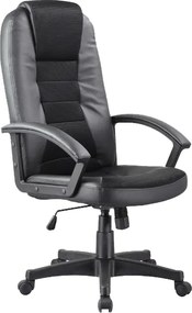 Sedia da ufficio Q-019 in ecopelle nera – 61x50x112 cm