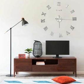 Orologio Da Parete 3d Design Moderno Argento 100 Cm Xxl /