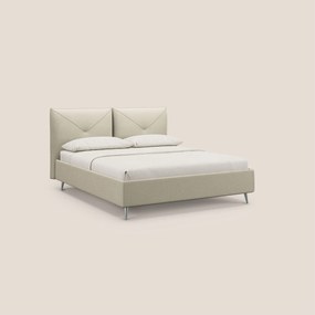 Adone letto imbottito contenitore a doppia pannellatura in bouclet impermeabile T07 beige