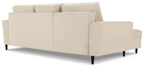 Divano letto in velluto a coste beige, angolo sinistro Moghan - Micadoni Home