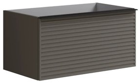 Mobile da bagno sotto lavabo L 80 x H 40 x P 45.5 cm grigio laccato, 2 cassetti Pixel stripes