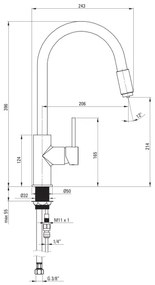 Deante BCA_B64M - Miscelatore per lavello ASTER nero/ottone