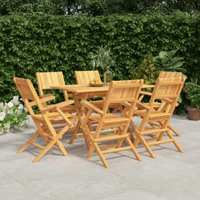 Set da pranzo da giardino 7 pz in legno massello di teak