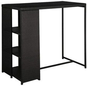 Set da Bar da Giardino 5 pz con Cuscini in Polyrattan Nero