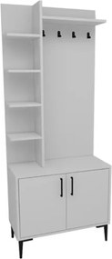 Mobile Ingresso 75 Cm Con Scarpiera E Cappottiera Teris Bianco