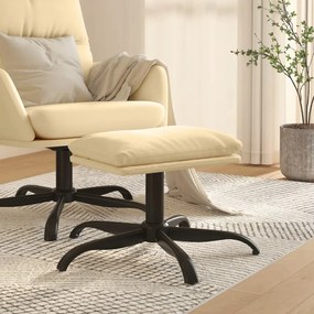 Poggiapiedi Bianco Crema 60x60x36 Cm İn Velluto /