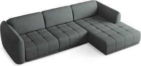 Divano angolare grigio scuro (con penisola a destra) Hoku – Makamii