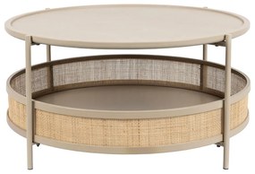 Tavolino da salotto rotondo beige/di colore naturale ø 80 cm Makoto – White Label