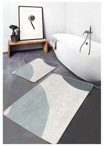 Set di tappetini per il bagno in velluto grigi/crema 2 pz 60x100 cm Abstract Shapes – Mila Home