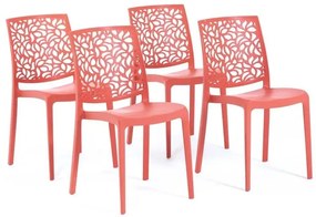 Sedia da giardino in polipropilene London Stone NEW GARDEN, 4 pezzi, seduta rossa