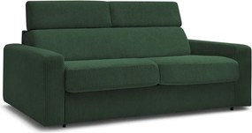 Divano in verde scuro allungabile con rivestimento in velluto a coste 195 cm Monaco – Bobochic Paris