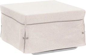 Pouf letto brandina pieghevole 80x80cm BIN con tessuto PANNA