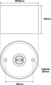 Applique da soffitto per lampade AR111 Fissa Bianca