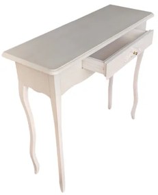 Consolle FABIOLA in legno con cassetto e struttura in pioppo BIANCO INVECCHIATO