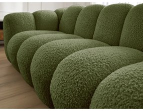 Divano verde con rivestimento in bouclé 232 cm Hippolyte – Bobochic Paris