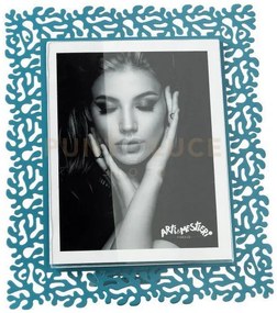 Portafoto di design corallo maxi blu oltremare in ferro e polimetil...