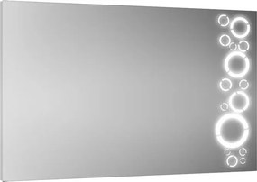 Specchio retroilluminato con decori L 90 x H 70 x P 2 cm