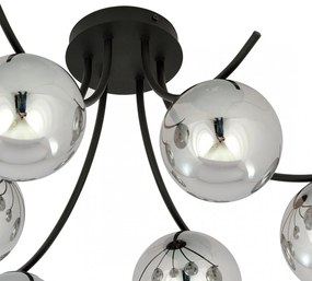Lampadario da Soffitto in Acciaio e Vetro BOSTON 6 Nero 6xE14 Colore delle Sfere Grafite