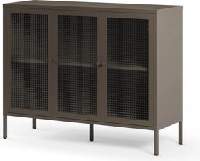 Vetrina grigia in metallo 121x90x40 cm Layna – Marckeric