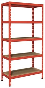 Scaffale in kit 5 ripiani Pokerino L 100 x P 40 x H 180 cm rosso, portata per ripiano 220 kg