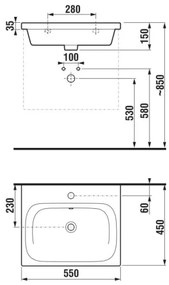 JIKA H8127120001041 - Lavabo sospeso MIO 55x45 cm ceramica/bianco