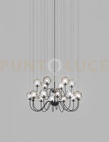 Puppet sospensione 18p multicolore 3 nero opaco 18 luci attacco g9