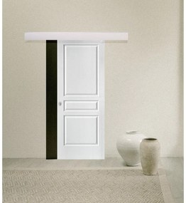 Porta scorrevole reversibile Chelsea in mdf bianco, L 93 x H 215 cm, con binario Alu/legno