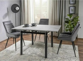 Tavolo GD-082 in MDF effetto marmo bianco – 80/131x80x75 cm