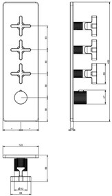 Parte esterna miscelatore termostatico alta portata a parete parte incasso non inclusa black xl inciso 58226 gessi