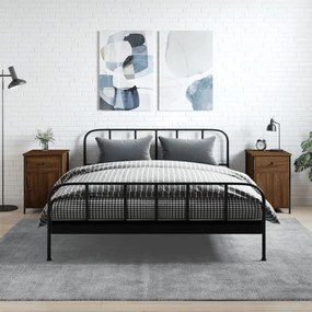 Comodini Rovere Marrone 2 Pz 40x42x60 Cm Legno Multistrato /