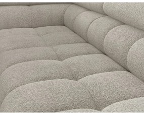 Divano angolare color crema allungabile/con contenitore (con penisola a sinistra/a L) e rivestimento in bouclé Ferucce – ELTAP