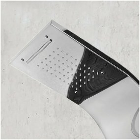 Pannello doccia idromassaggio in acciaio inox cromato con doccetta