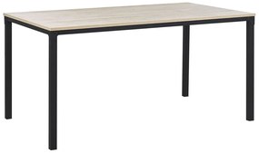 Tavolo da pranzo legno chiaro e nero 150 x 90 cm HOCKLEY Beliani