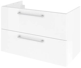 Mobile da bagno sotto lavabo Remix bianco lamellare lucido L 90 x H 58 x P 46 cm 2 cassetti, lavabo non incluso