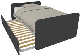 864R - Letto cameretta 120x190 1piazza e mezzo con secondo letto estraibile e testate personalizzabili.Reti incluse