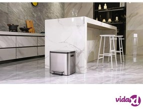 EKO Pattumiera a Pedale EcoCasa 30 L Argento Opaco