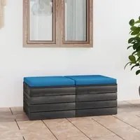 Pouf da Giardino su Pallet 2 pz con Cuscini in Massello di Pino cod mxl 72335