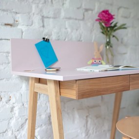 Scrivania grigia con base in frassino, lunghezza 85 cm Luka - Ragaba