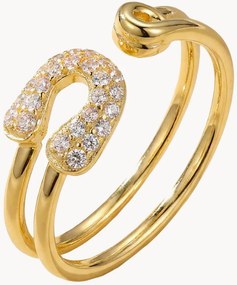 Anello placcato oro con zirconi Julie