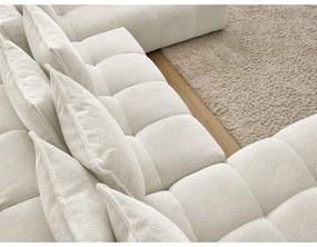 Divano angolare bianco allungabile e con contenitore (penisola a destra/a U) con rivestimento in ciniglia Everest – Bobochic Paris