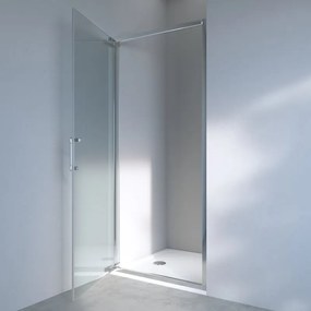 Porta doccia battente Easy  100 cm, H 190 cm in vetro, spessore 6 mm trasparente cromato