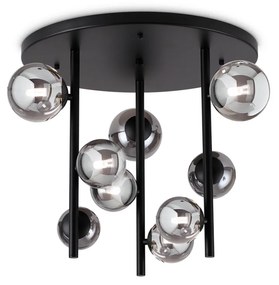 Plafoniera Contemporanea Perlage Metallo Nero 9 Luci G9 15W 3000K