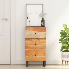 Credenza Con 3 Cassetti 40x33,5x75 Cm Legno Massello Di Acacia /