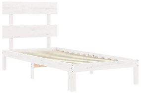 Giroletto con testiera bianco single in legno massello