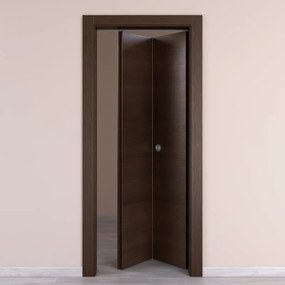 Porta tamburata pieghevole a libro simmetrica Timber wengé L 70 x H 210 cm destra