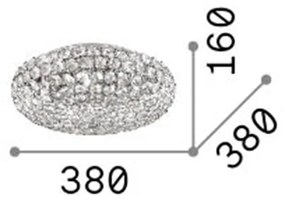 Plafoniera Contemporanea King Metallo-Cristallo Oro 5 Luci G9 3W 3000K