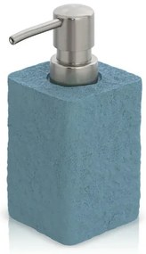 Dispenser sapone da appoggio turchese cobalto in resina effetto pietra
